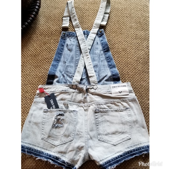 🔥Size25,26🔥True Religion Denim Short Overalls - Picture 4 of 6